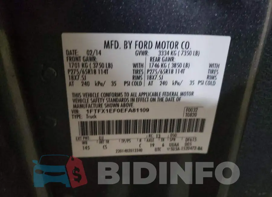 1FTFX1EF0EFA81109 Photo# 12