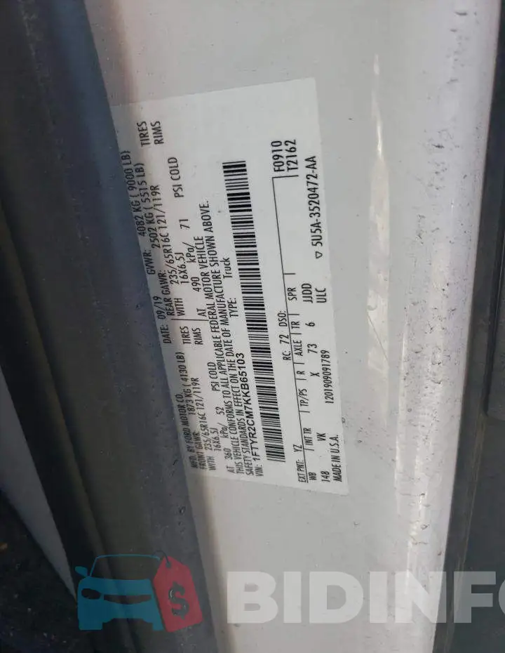 1FTYR2CM7KKB65103 Photo# 14