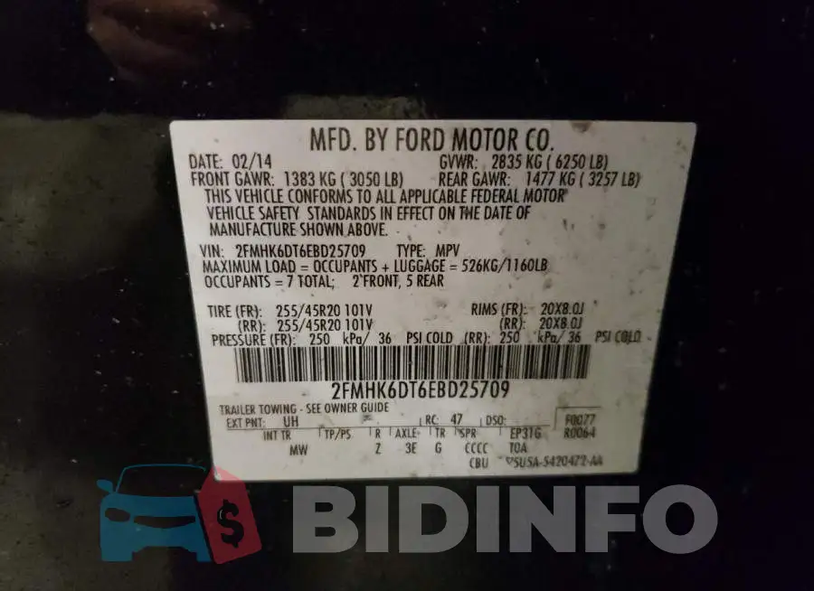 2FMHK6DT6EBD25709 Photo# 13