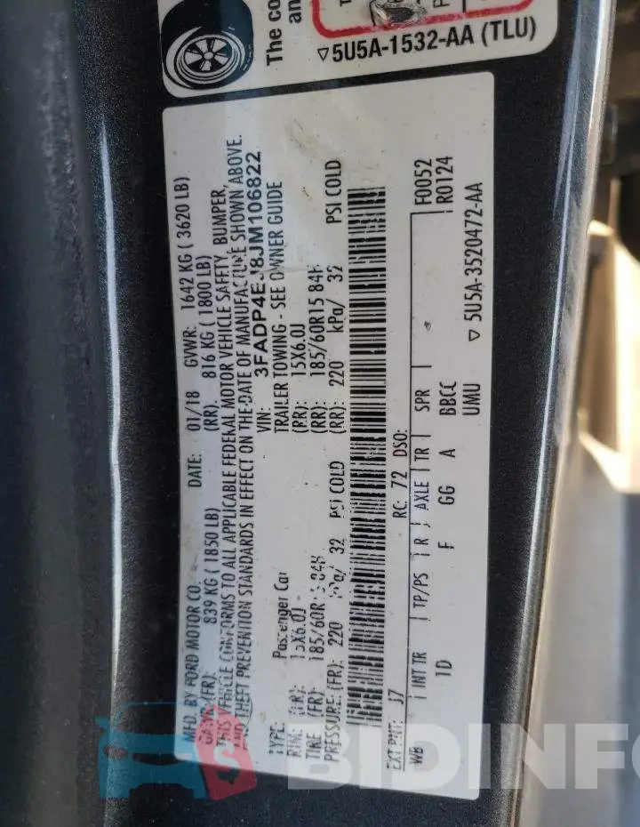 3FADP4EJ8JM106822 Photo# 12