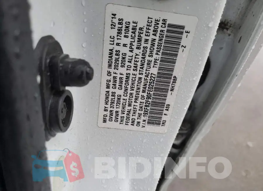 19XFB2F90FE025227 Photo# 12