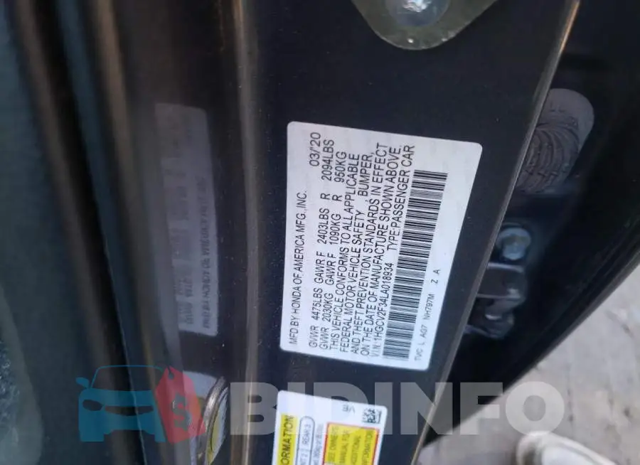 1HGCV2F34LA018934 Photo# 12