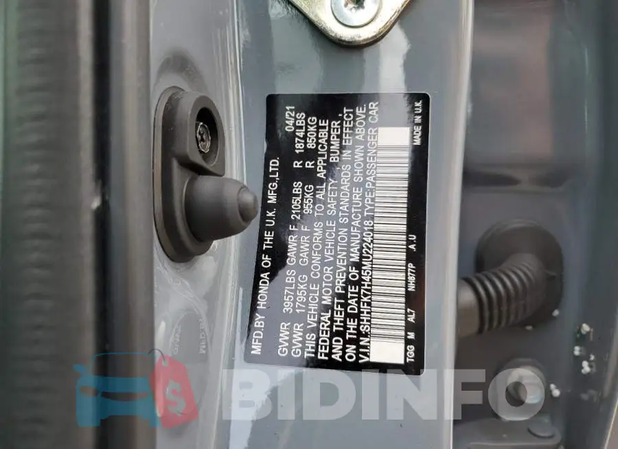 SHHFK7H45MU224018 Photo# 10