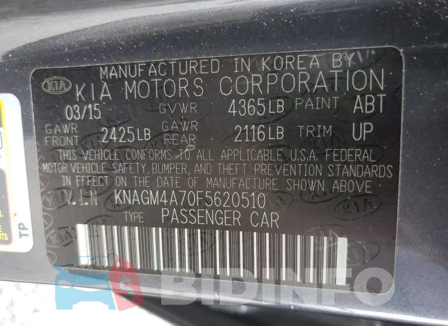 KNAGM4A70F5620510 Photo# 12