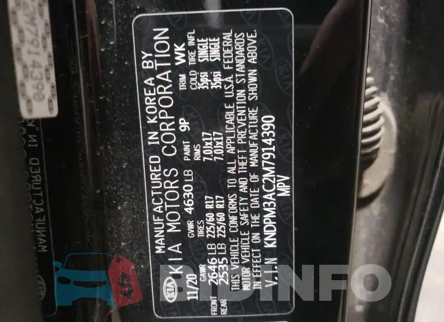 KNDPM3AC2M7914390 Photo# 13