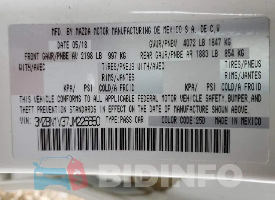 3MZBN1V37JM226650 Photo# 13