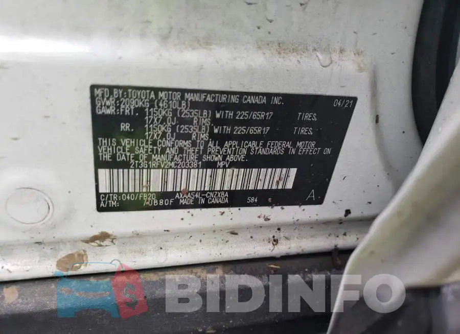 2T3G1RFV2MC203381 Photo# 12