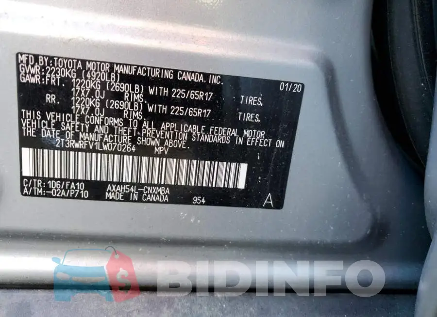 2T3RWRFV1LW070264 Photo# 14