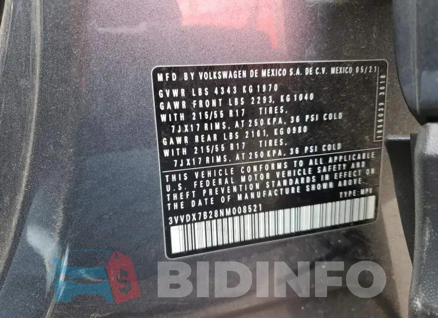 3VVDX7B28NM008521 Photo# 10