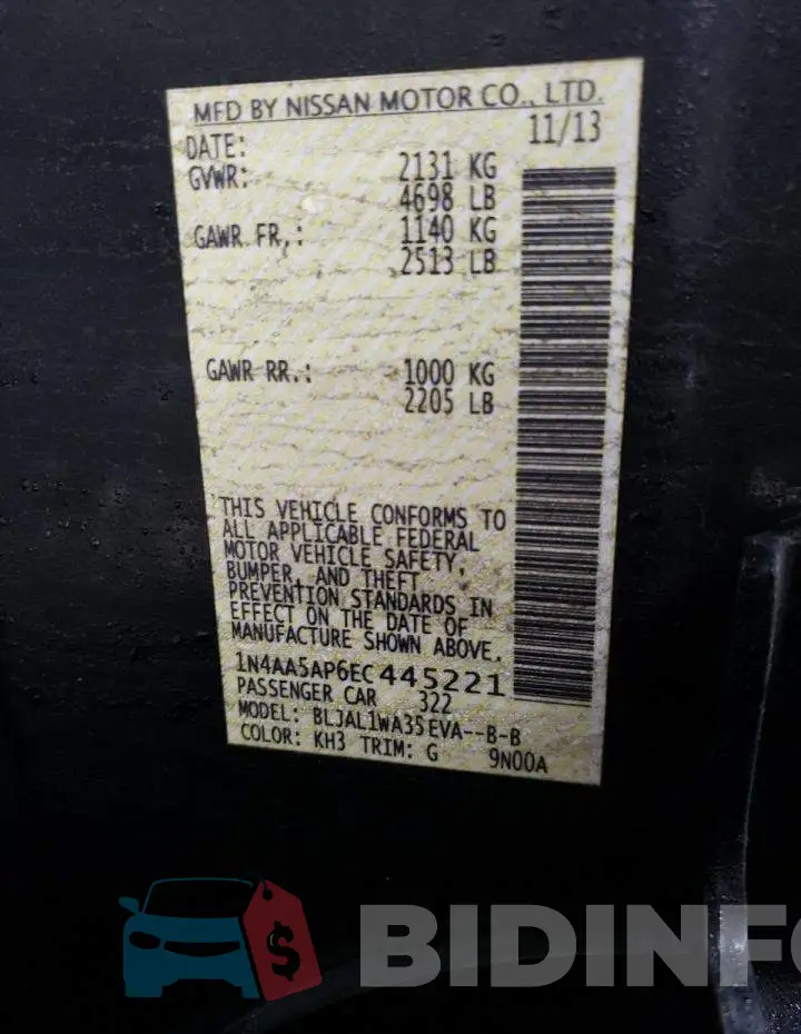 1N4AA5AP6EC445221 Photo# 13