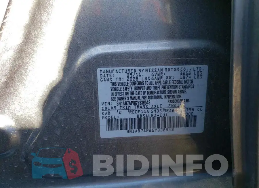 3N1AB7AP8GY338543 Photo# 12