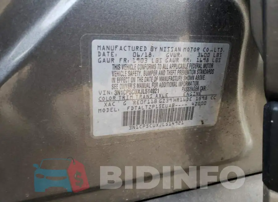 3N1CP5CUXJL514921 Photo# 13
