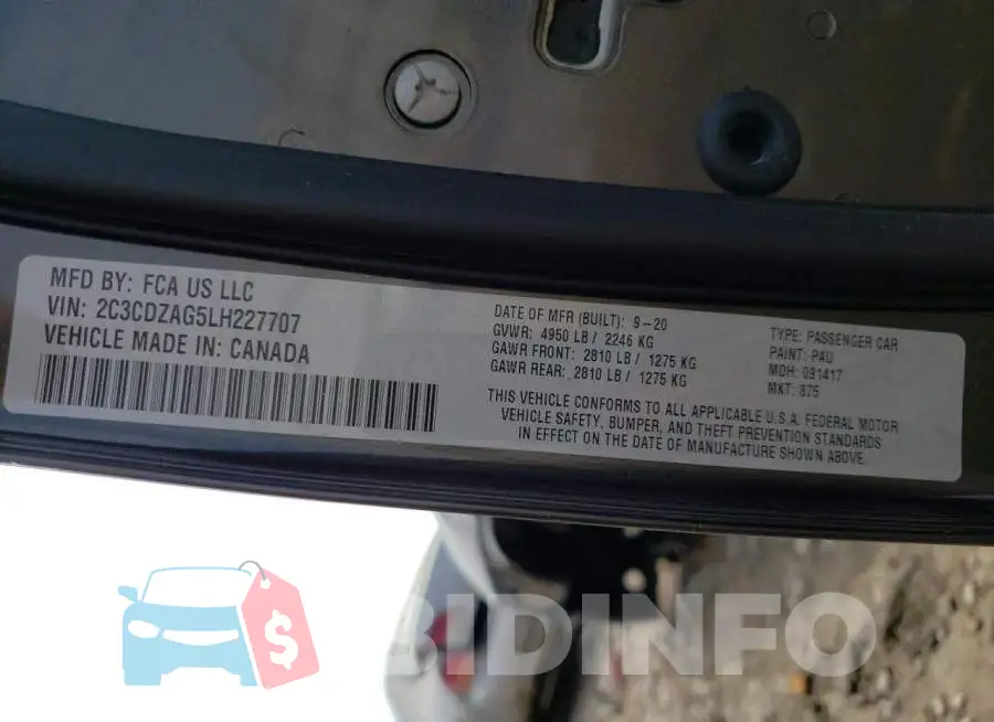 2C3CDZAG5LH227707 Photo# 10