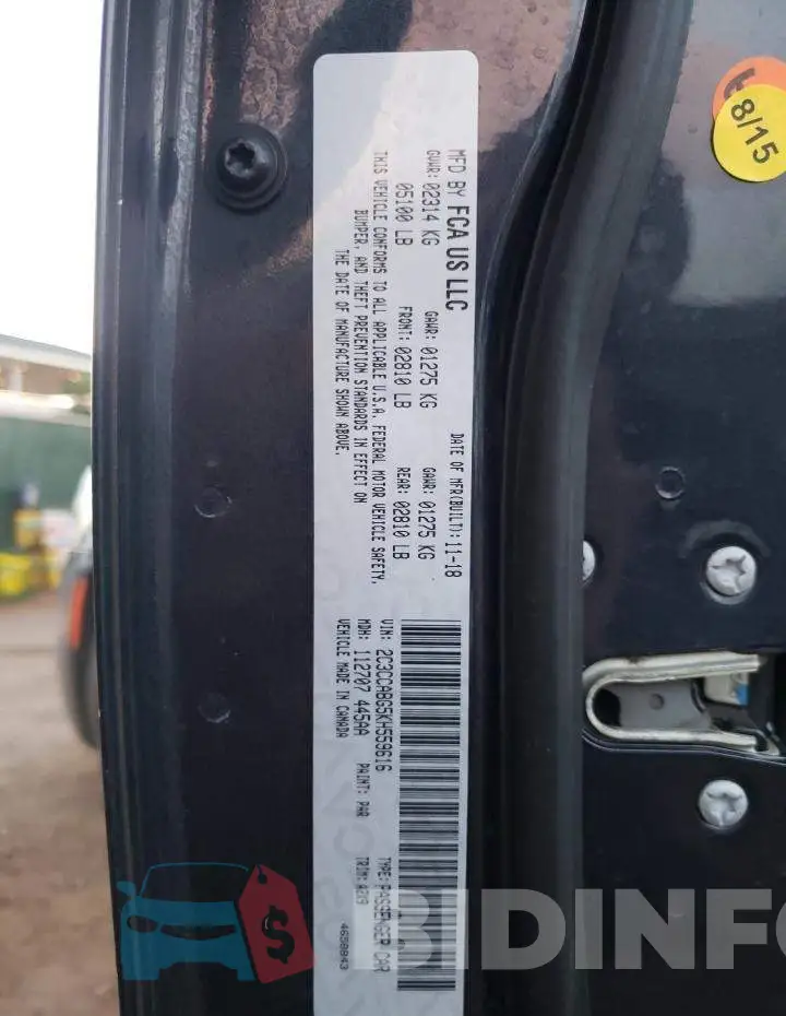 2C3CCABG5KH559616 Photo# 12