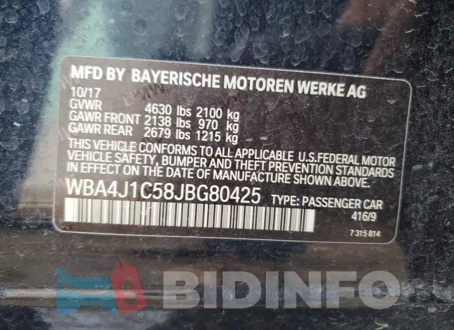 WBA4J1C58JBG80425 Photo# 12