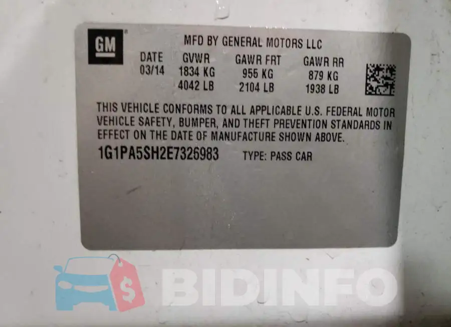 1G1PA5SH2E7326983 Photo# 12