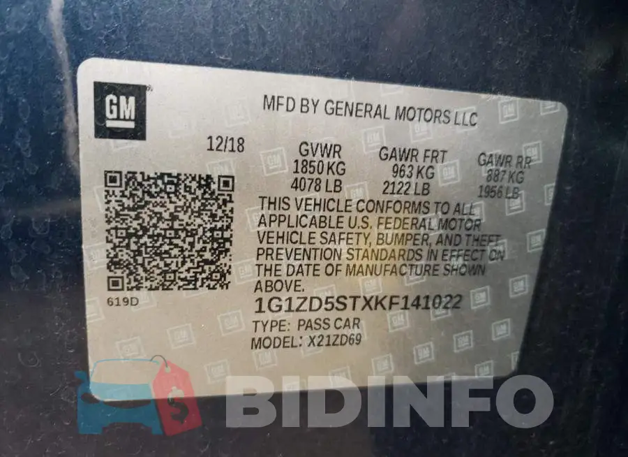 1G1ZD5STXKF141022 Photo# 13