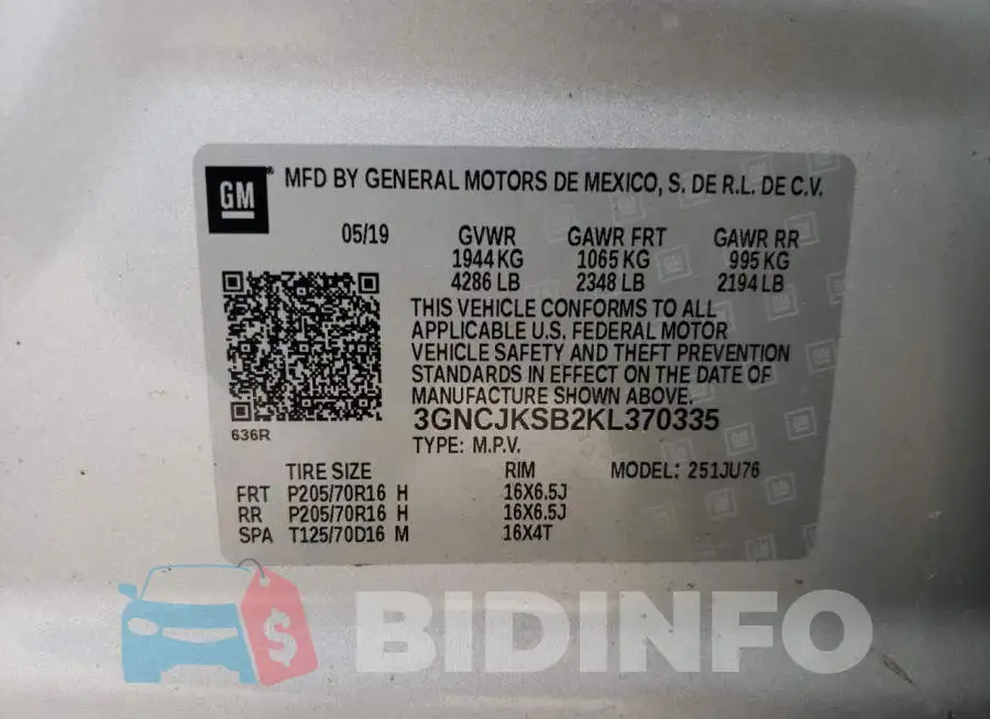 3GNCJKSB2KL370335 Photo# 12