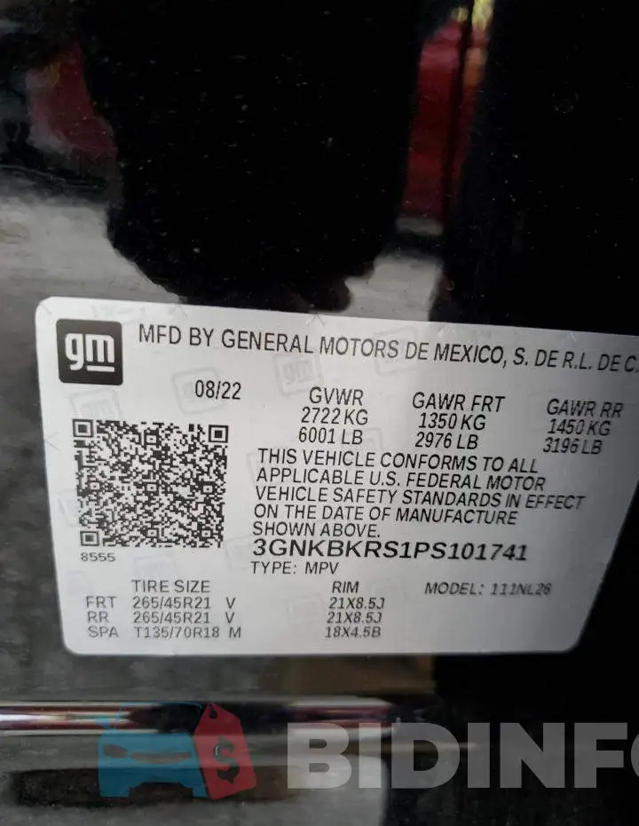 3GNKBKRS1PS101741 Photo# 13