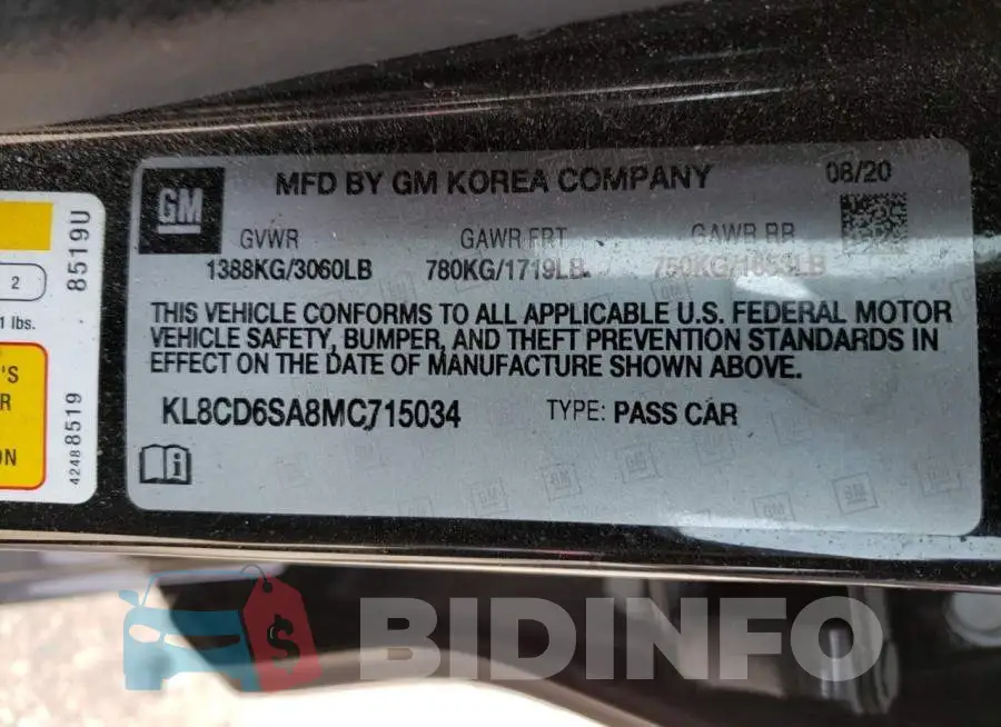 KL8CD6SA8MC715034 Photo# 12