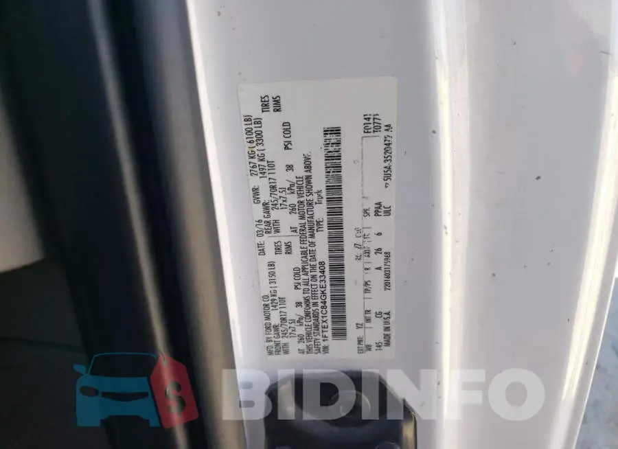 1FTEX1C84GKE33408 Photo# 12