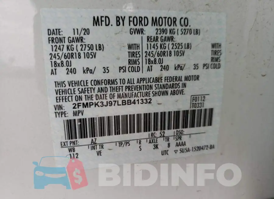 2FMPK3J97LBB41332 Photo# 13