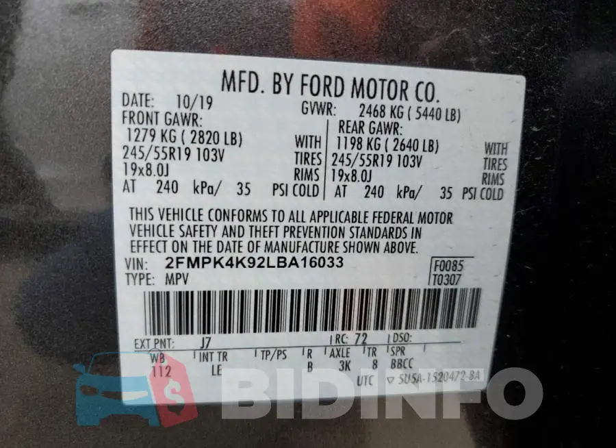 2FMPK4K92LBA16033 Photo# 14