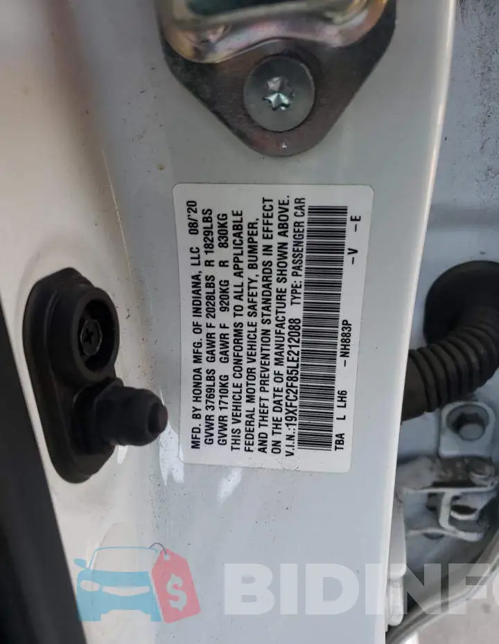 19XFC2F85LE212088 Photo# 12