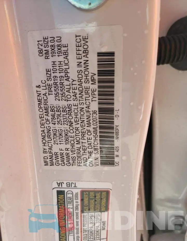 5J8TC1H54ML020736 Photo# 13