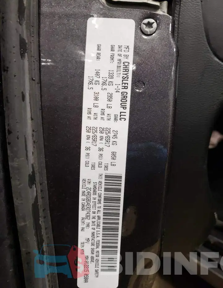 2C4RDGBG4ER274362 Photo# 14
