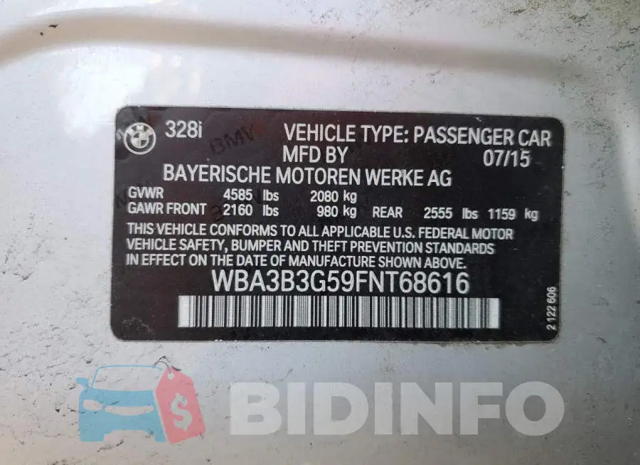 WBA3B3G59FNT68616 Photo# 12