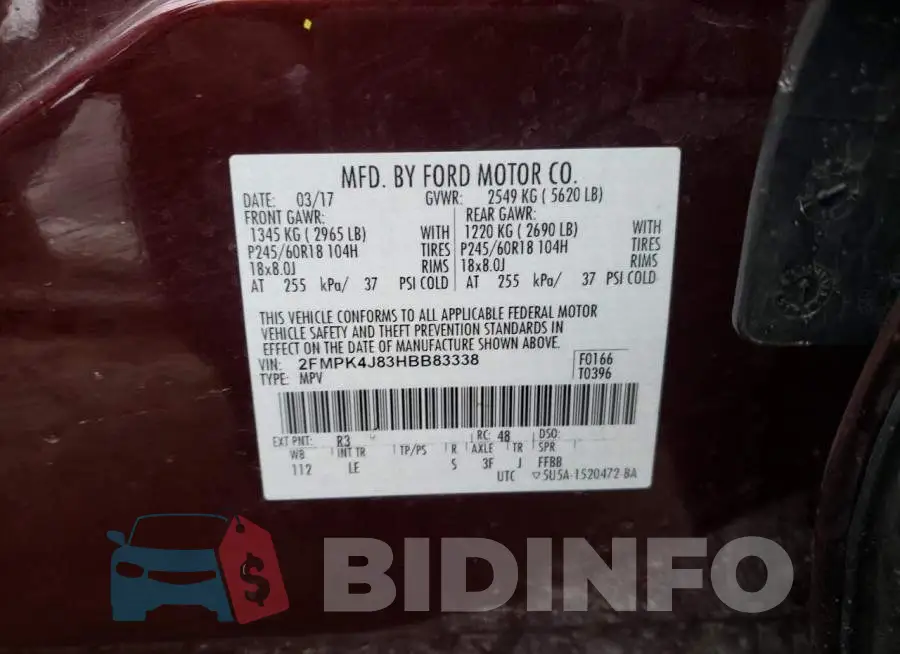 2FMPK4J83HBB83338 Photo# 14