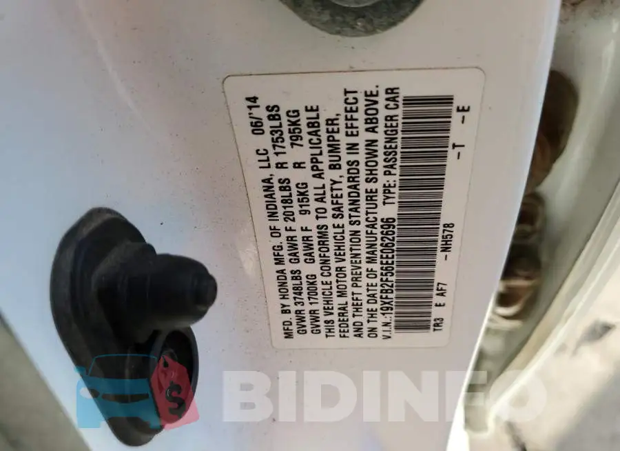 19XFB2F56EE062696 Photo# 12