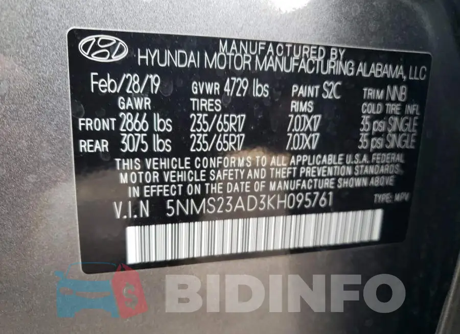 5NMS23AD3KH095761 Photo# 13