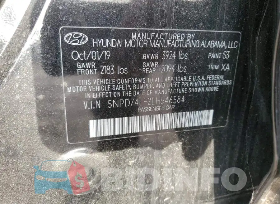 5NPD74LF2LH546584 Photo# 12