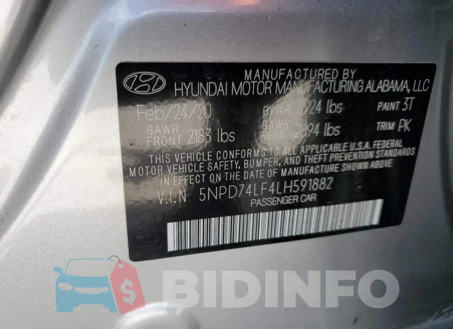 5NPD74LF4LH591882 Photo# 10