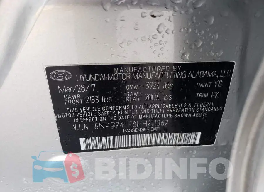 5NPD74LF8HH211062 Photo# 12