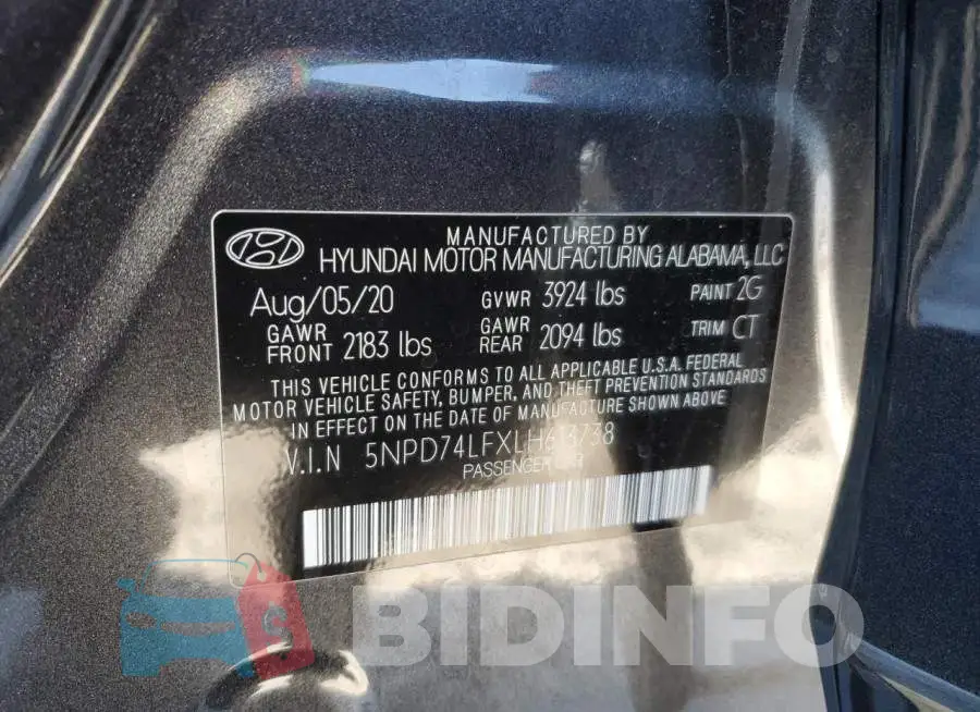 5NPD74LFXLH613738 Photo# 13