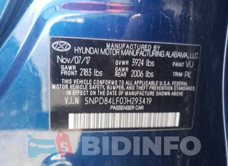 5NPD84LF0JH293419 Photo# 12