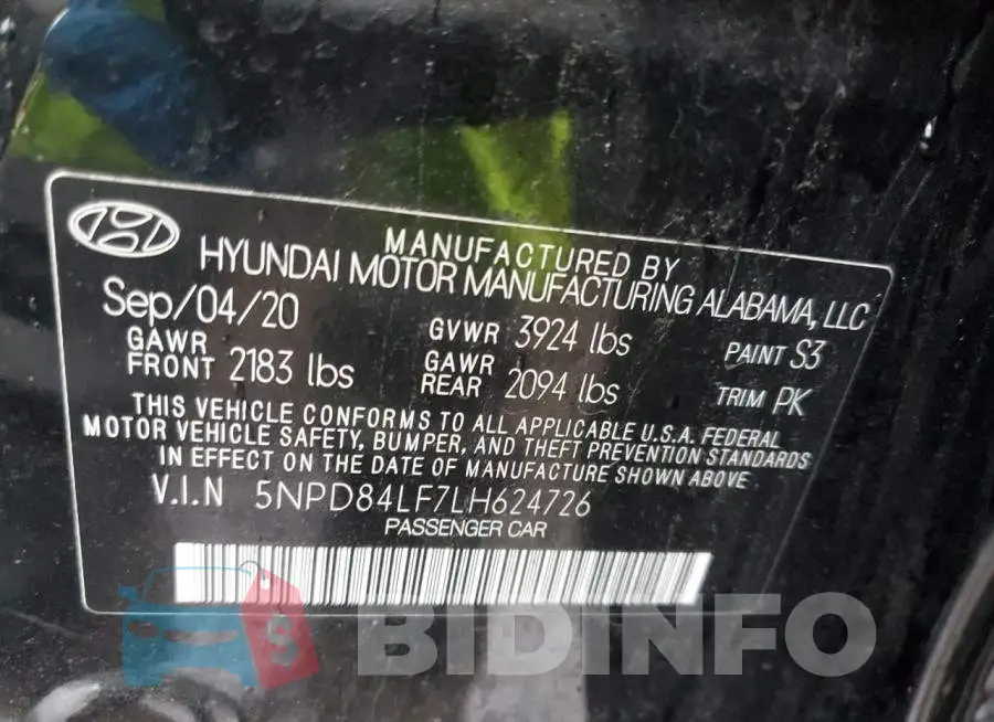 5NPD84LF7LH624726 Photo# 12