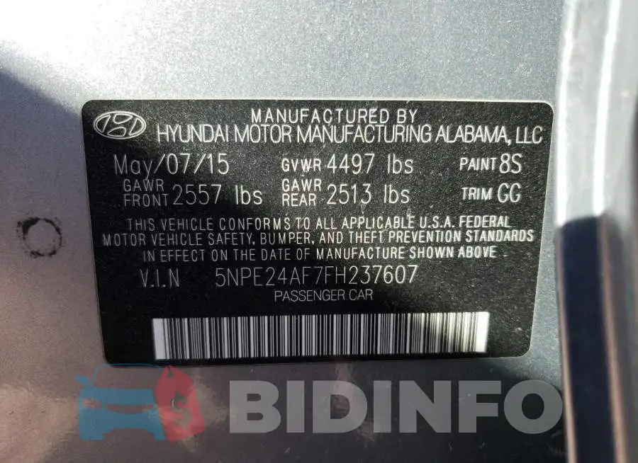 5NPE24AF7FH237607 Photo# 12