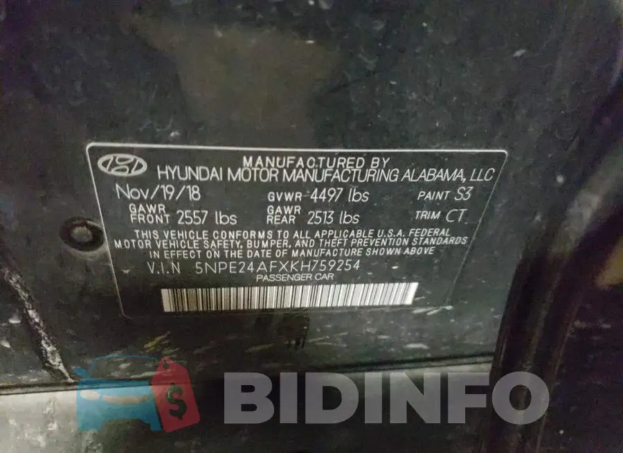 5NPE24AFXKH759254 Photo# 12