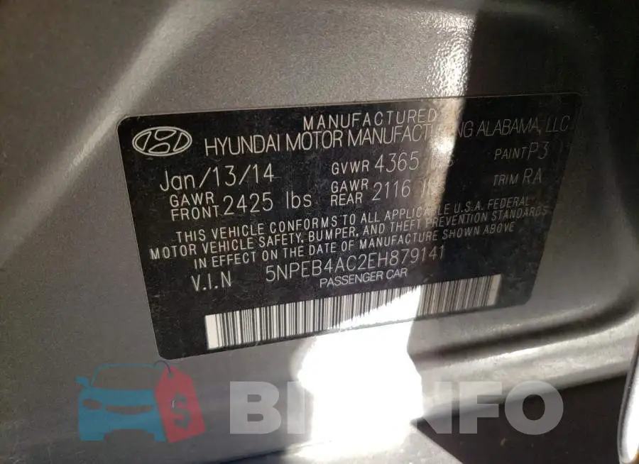 5NPEB4AC2EH879141 Photo# 12