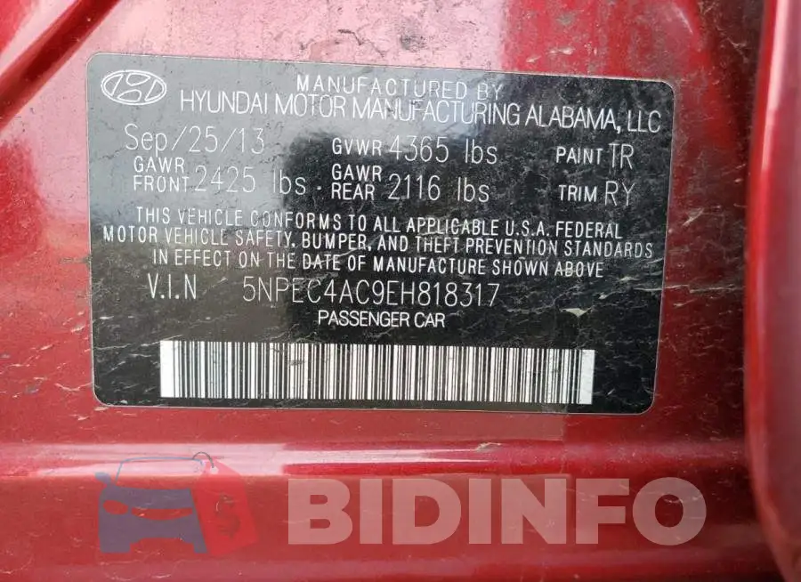 5NPEC4AC9EH818317 Photo# 12