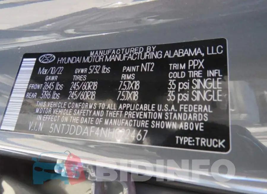 5NTJDDAF4NH022467 Photo# 10