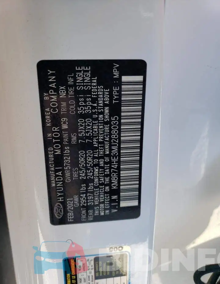 KM8R74HE3MU288035 Photo# 13