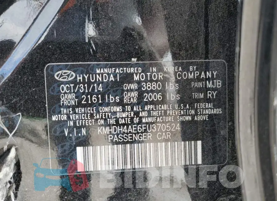 KMHDH4AE6FU370524 Photo# 13