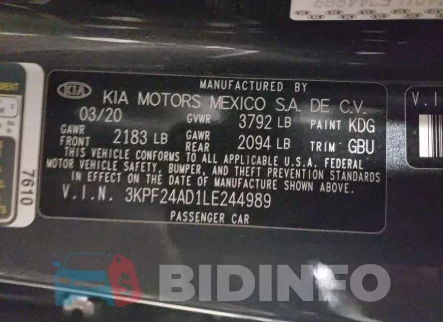 3KPF24AD1LE244989 Photo# 13