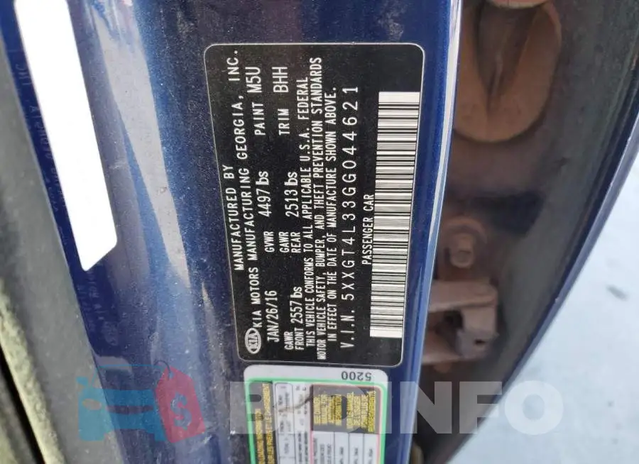 5XXGT4L33GG044621 Photo# 12