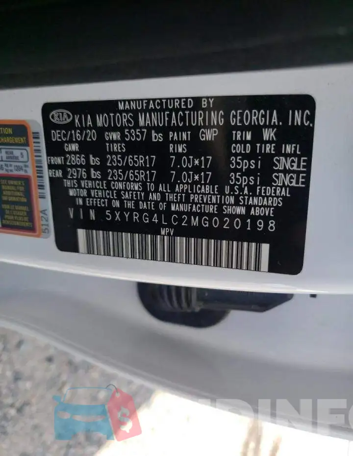 5XYRG4LC2MG020198 Photo# 10